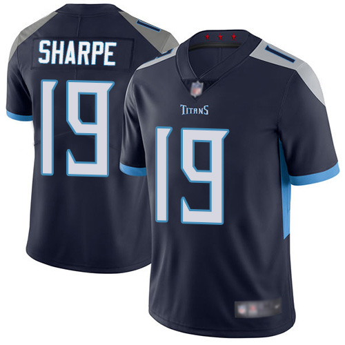 Tennessee Titans Limited Navy Blue Men Tajae Sharpe Home Jersey NFL Football #19 Vapor Untouchable